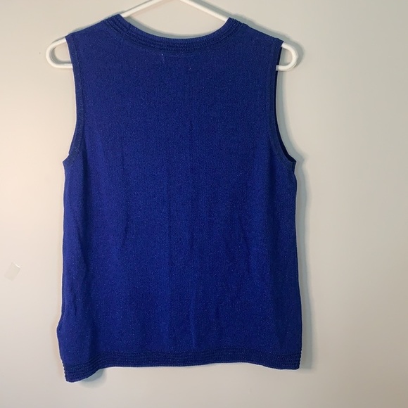 ROYAL BLUE SPARKLY SLEEVELESS TOP SIZE L - Picture 3 of 7